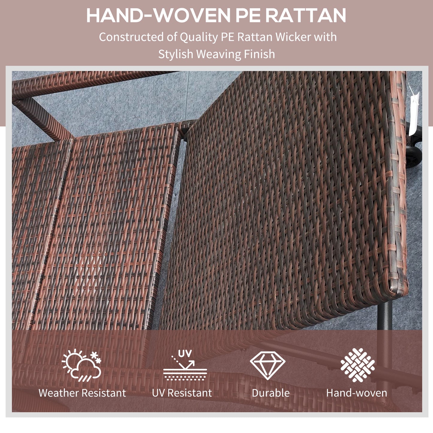 Outdoor PE Rattan Sun Lounger Set of 2 (1)