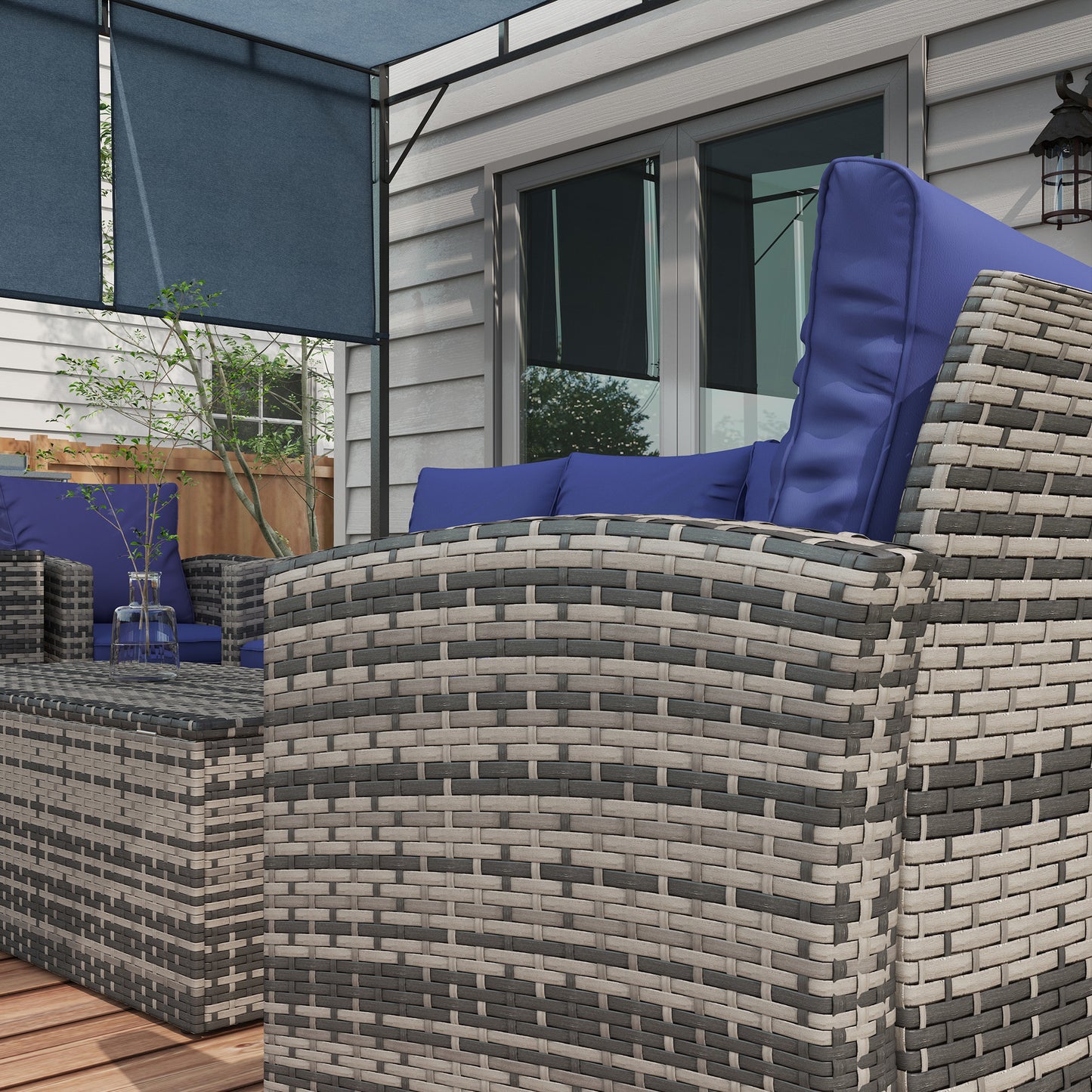 6 Pieces Rattan Garden Furniture Set