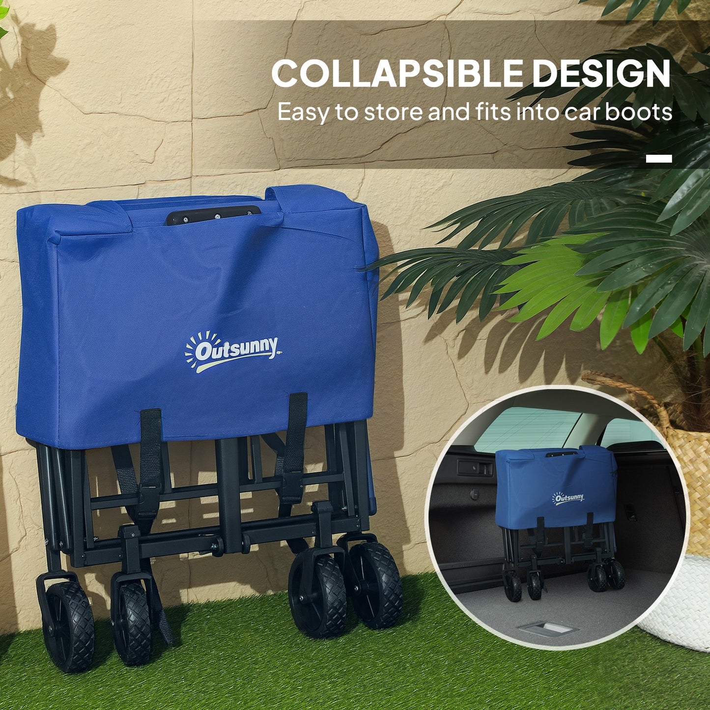 62L Festival Trolley on Wheels, Garden Folding Trolley Cart