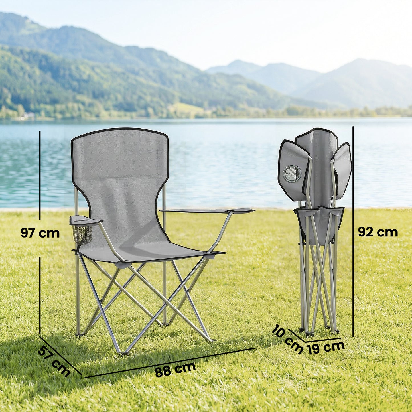 Camping Chair Set of 2 Portable Folding Outdoor Camp Chair