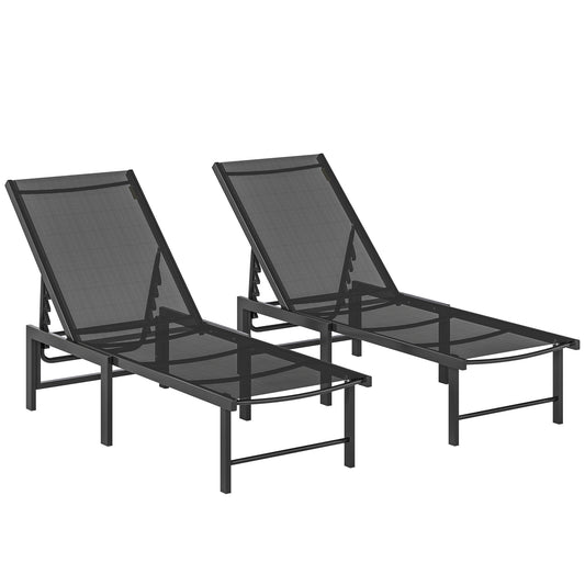 Set of Two Reclining Sun Loungers (6)