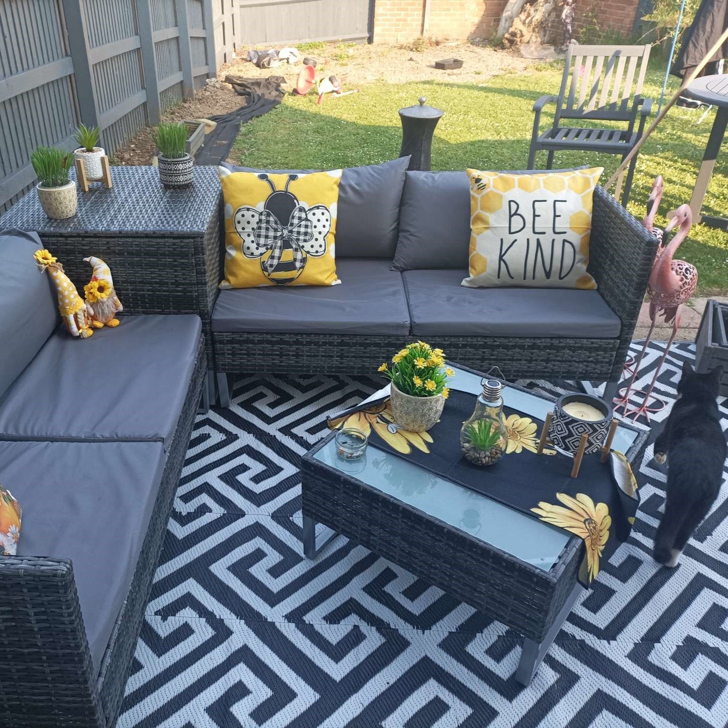 4pc Garden Rattan Wicker Outdoor Furniture Patio Corner Sofa Love