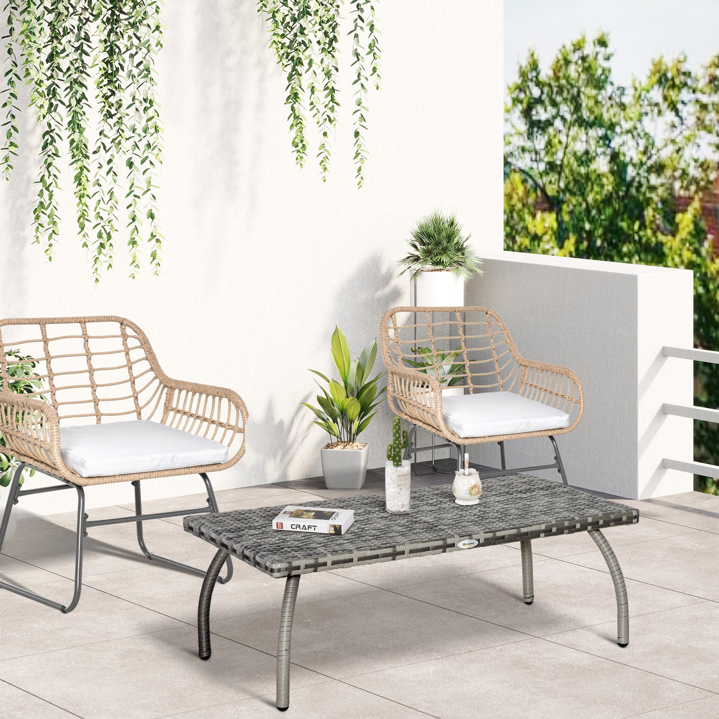 PE Wicker Rattan Garden Coffee Table