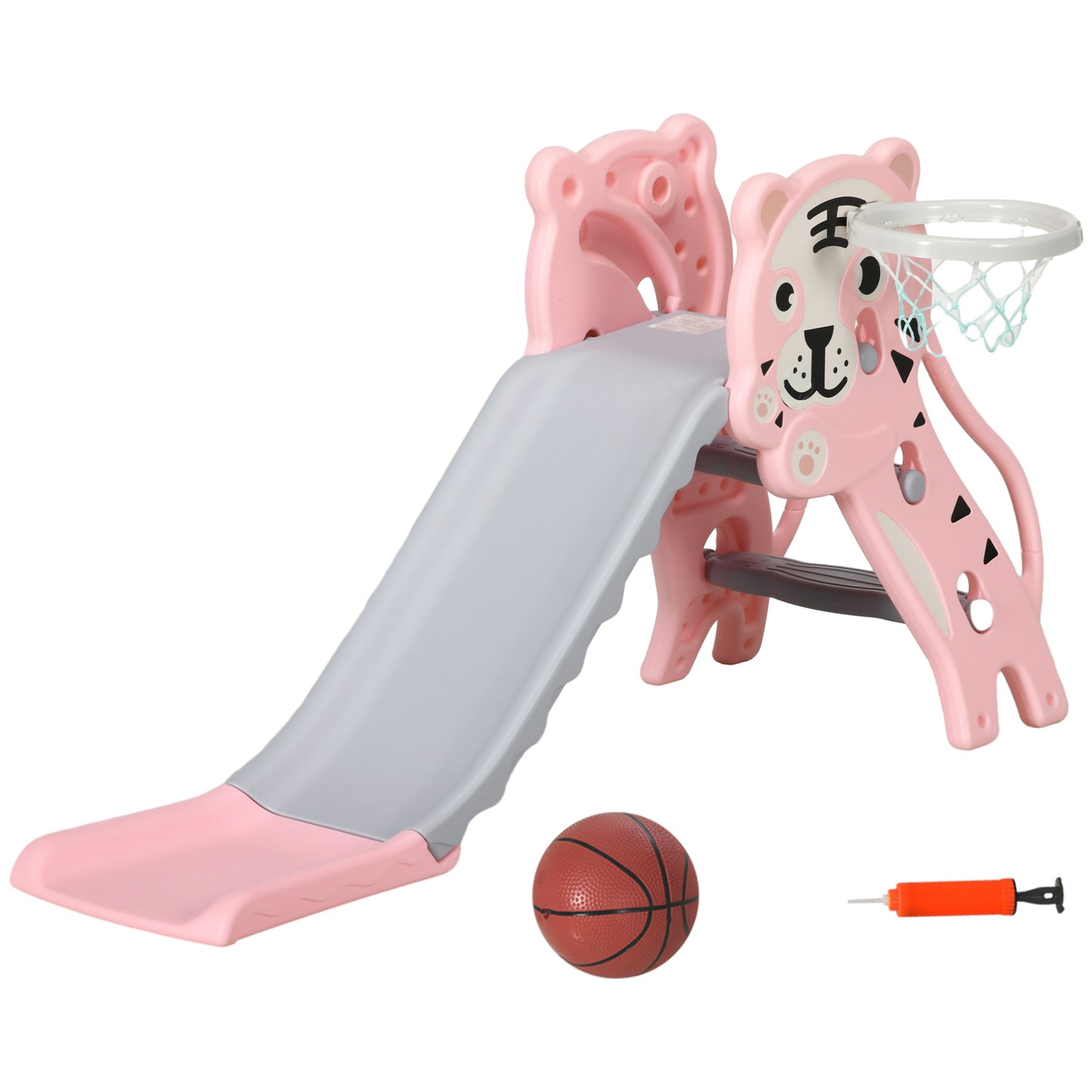 3 in 1 Baby Slide for Indoor Use with Climber, Basketball Hoop
