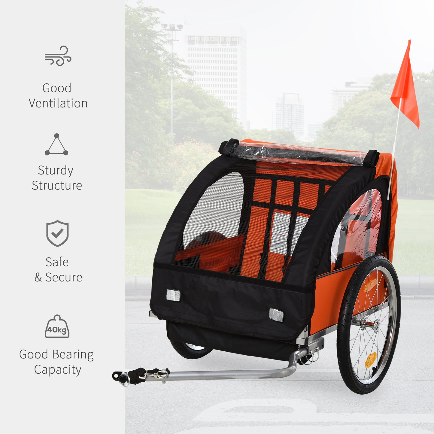 2 Seat Bike Trailer Bicycle wagon (1)