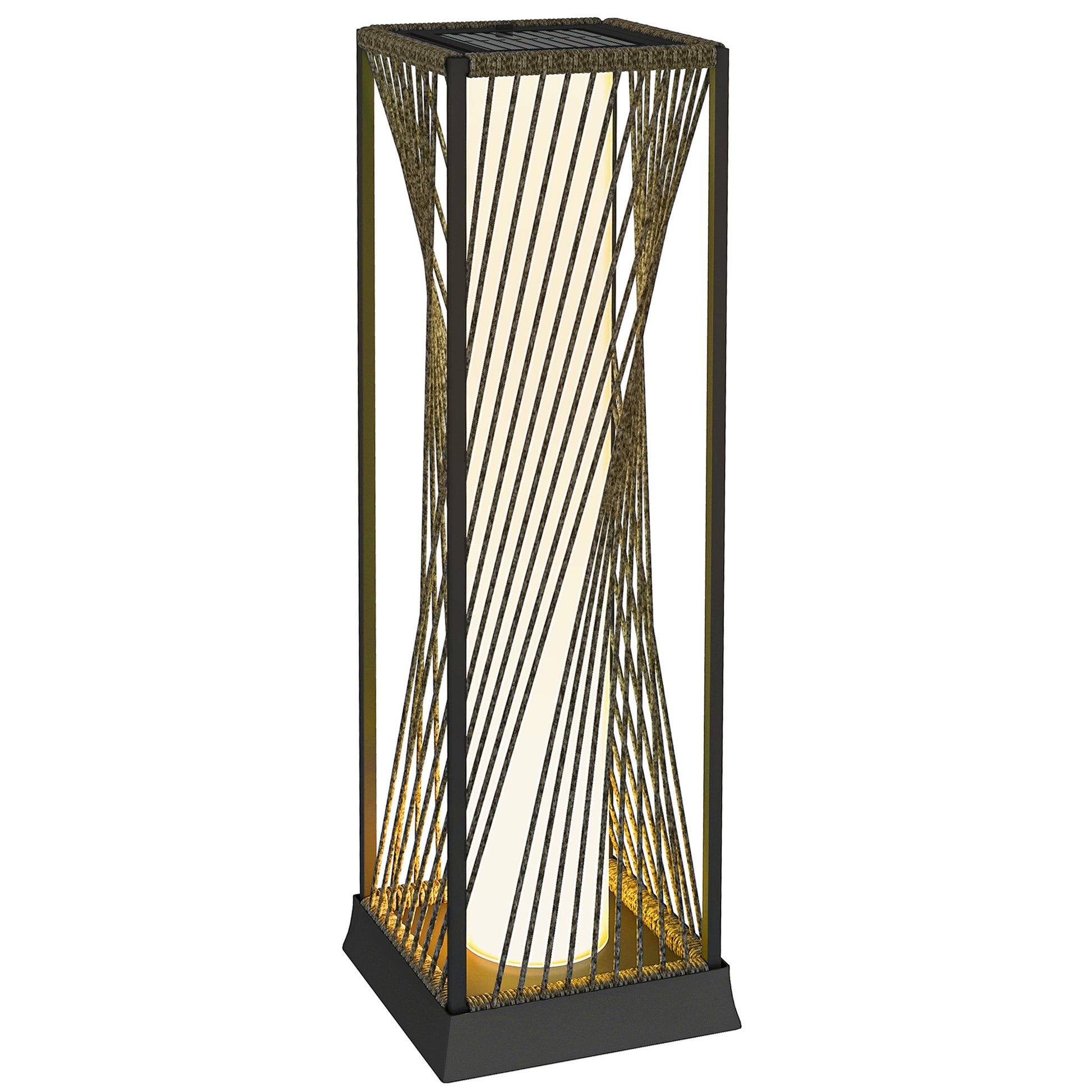 Garden Rattan Lamp, 77 cm Tall Solar Rattan Floor Lamp