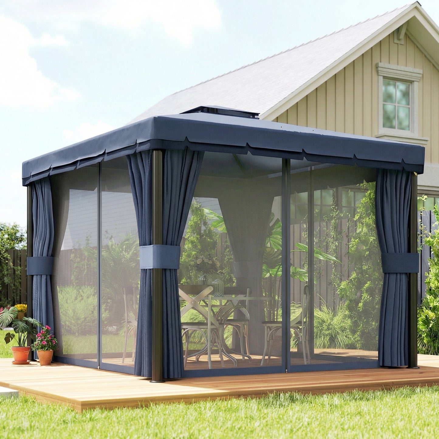 3 x 3(m) Patio Gazebo Canopy Garden Pavilion Tent Shelter Marquee (1)