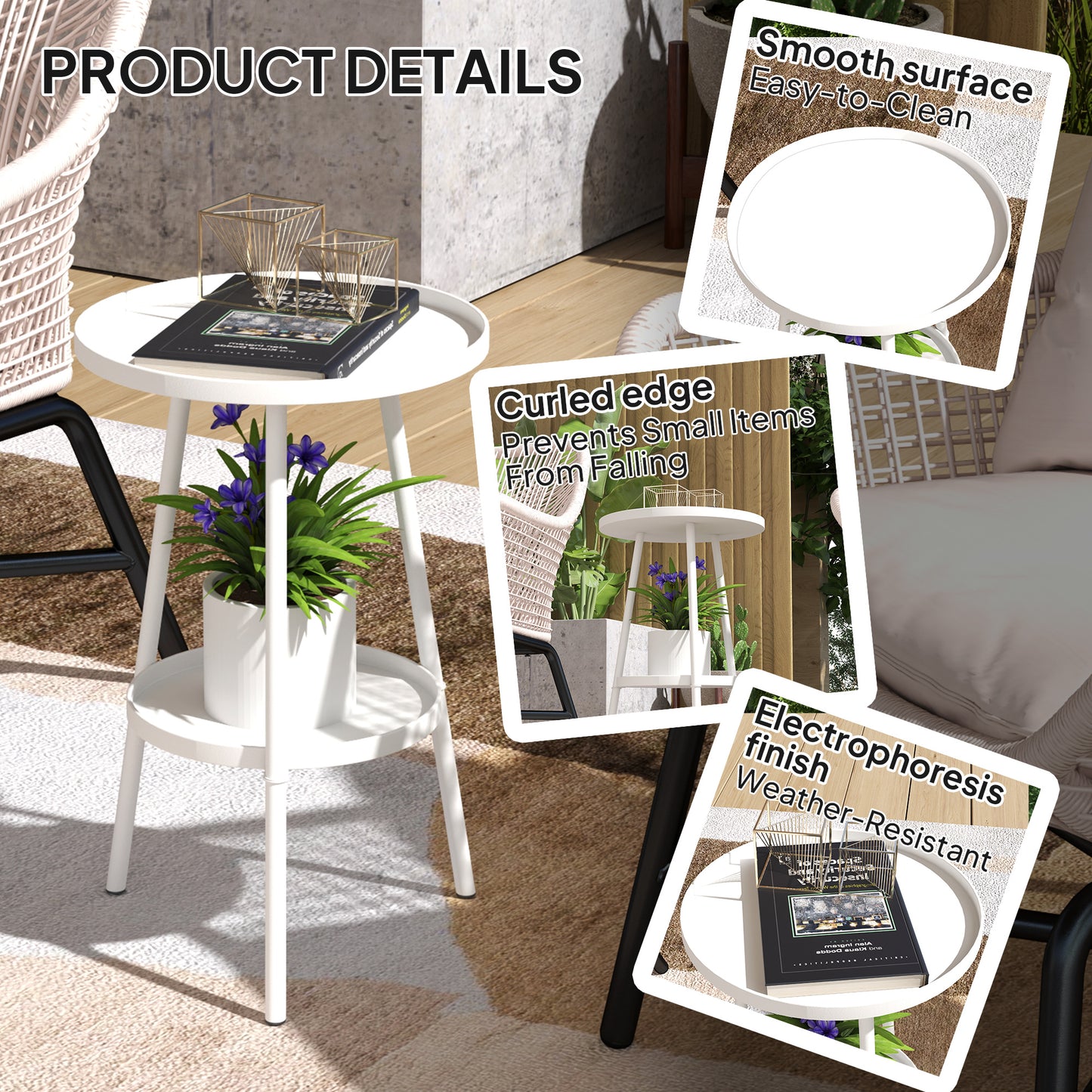 Two-Tier Metal Garden Table