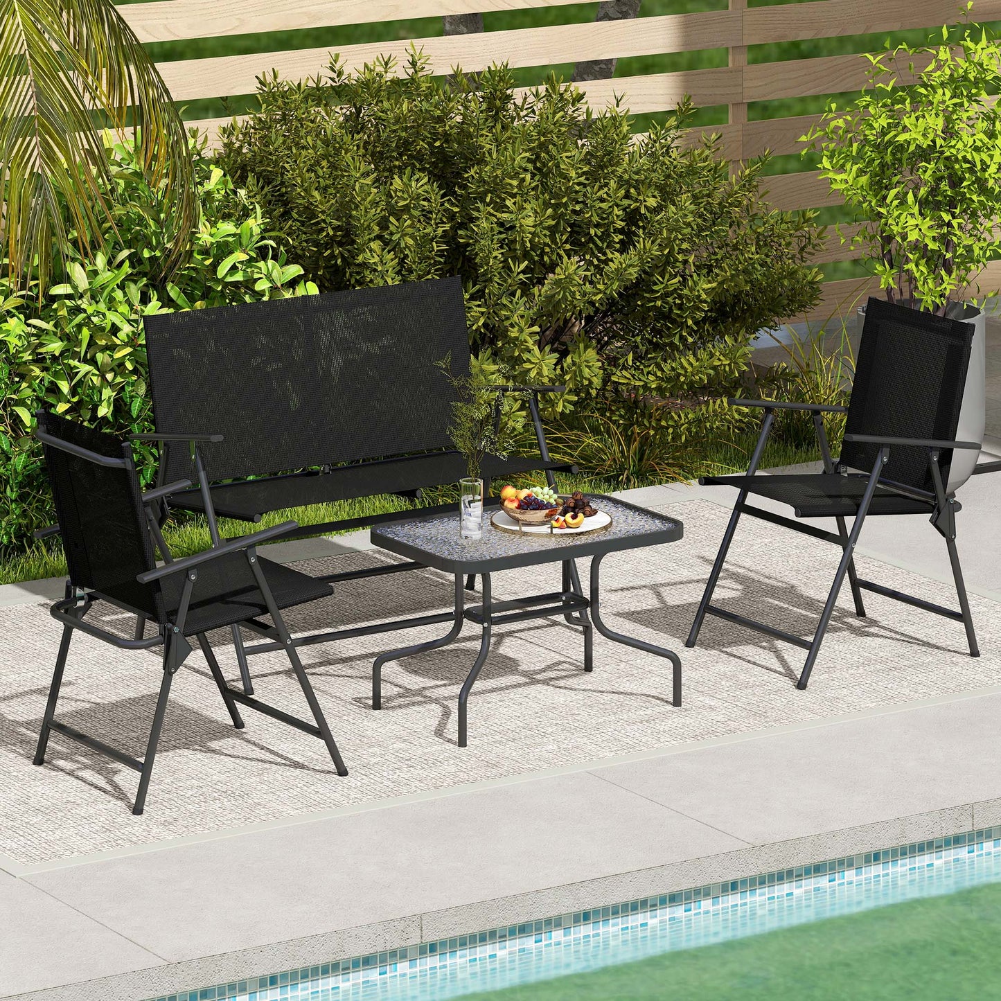 Four-Piece Metal Garden Sofa Set