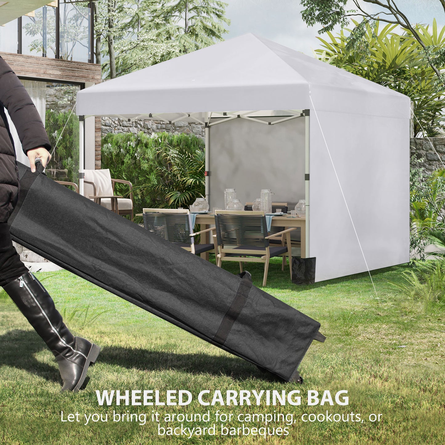 3 x 3 (M) Pop Up Gazebo, UPF 30+ with 2 Sidewalls