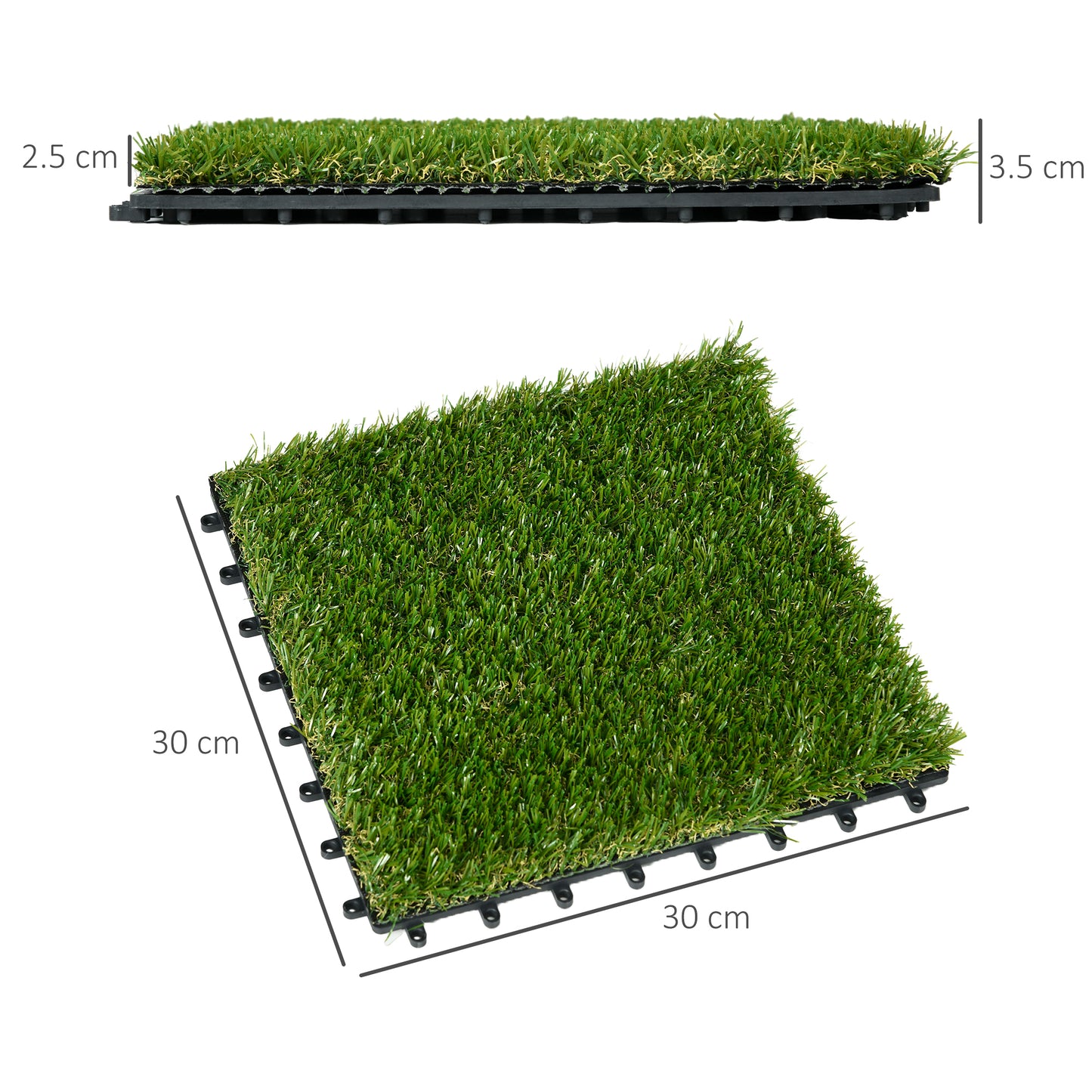 10 PCs 30 x 30cm Artificial Grass Turf