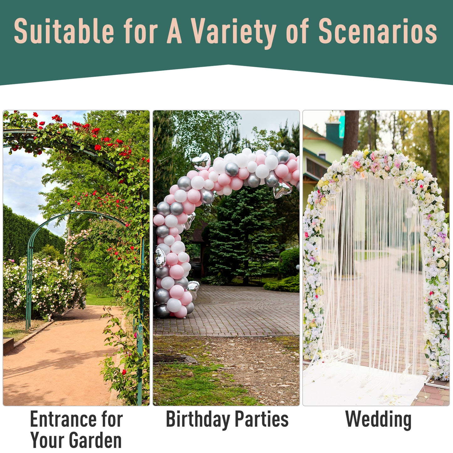 Garden Outdoor Entrance Arch with Door Outdoor Patio Decoration
