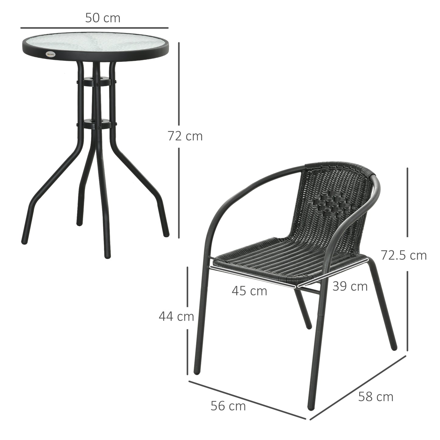 3 Pieces Rattan Bistro Set (4)