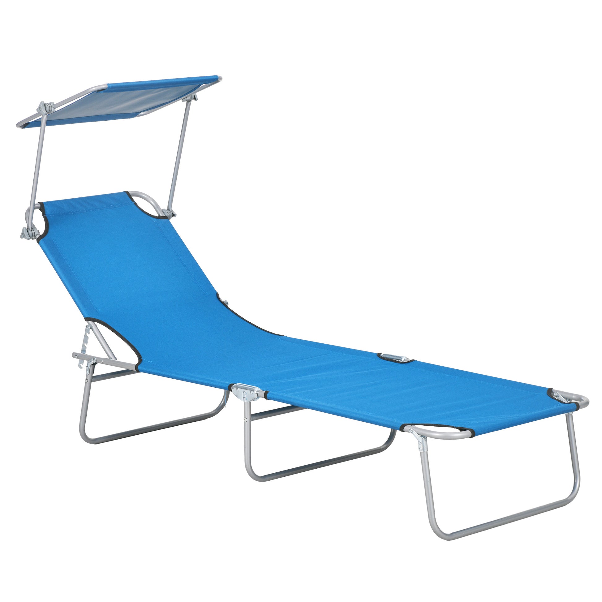 Sun Lounger, with Adjustable Face Canopy - Bright