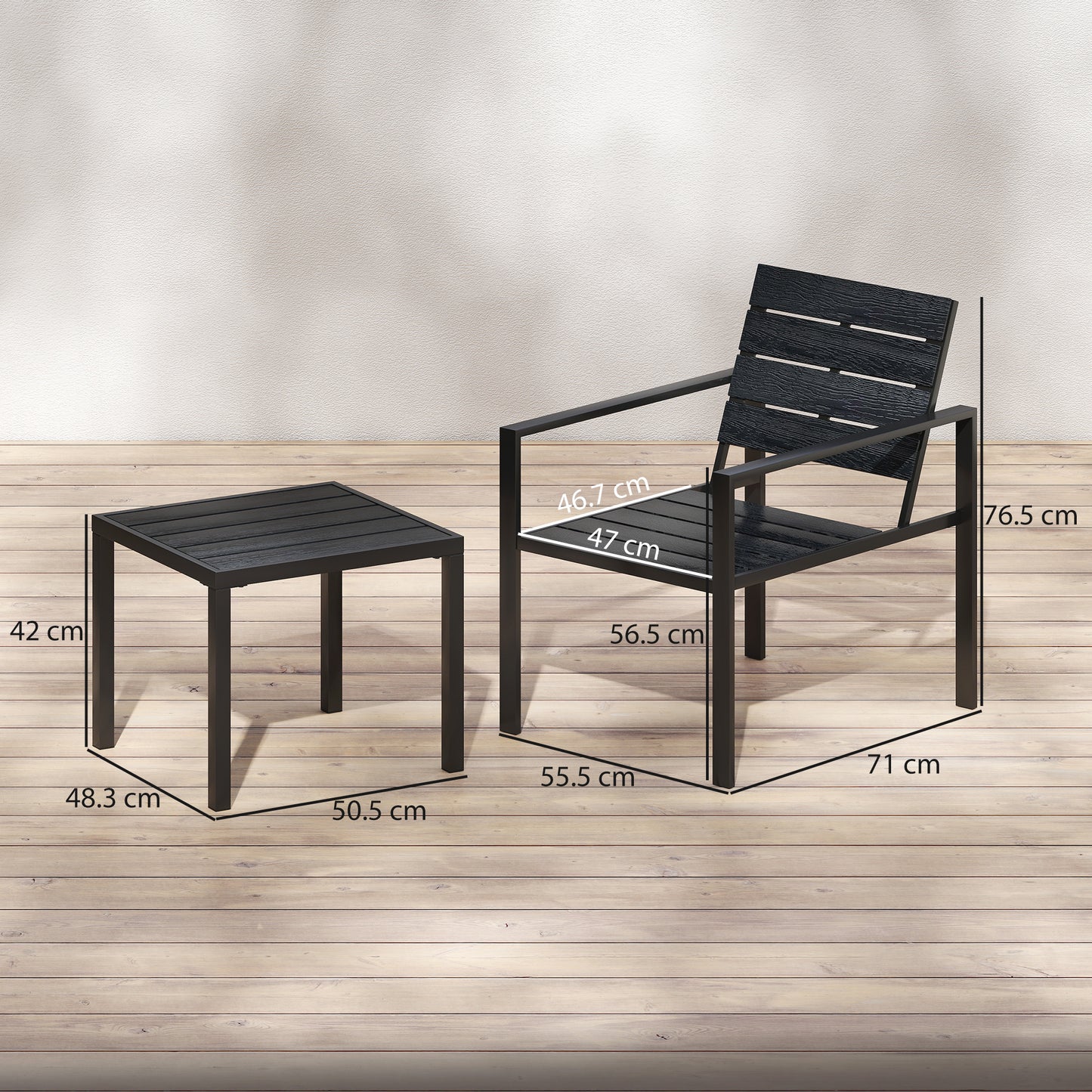 3 Pieces Garden Bistro Set for 2