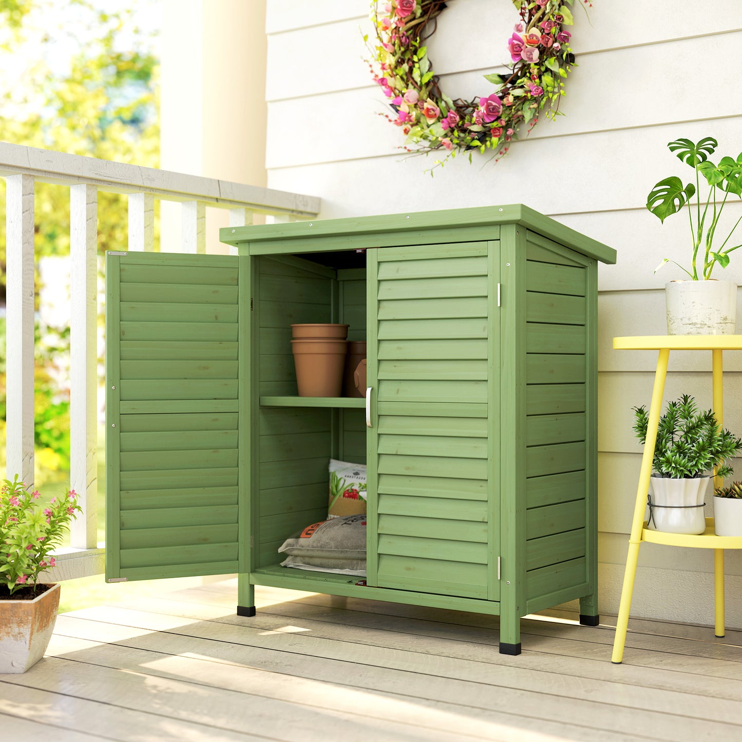 Garden Shed Wooden Garden Storage Shed 2 Door Unit Solid Fir Wood
