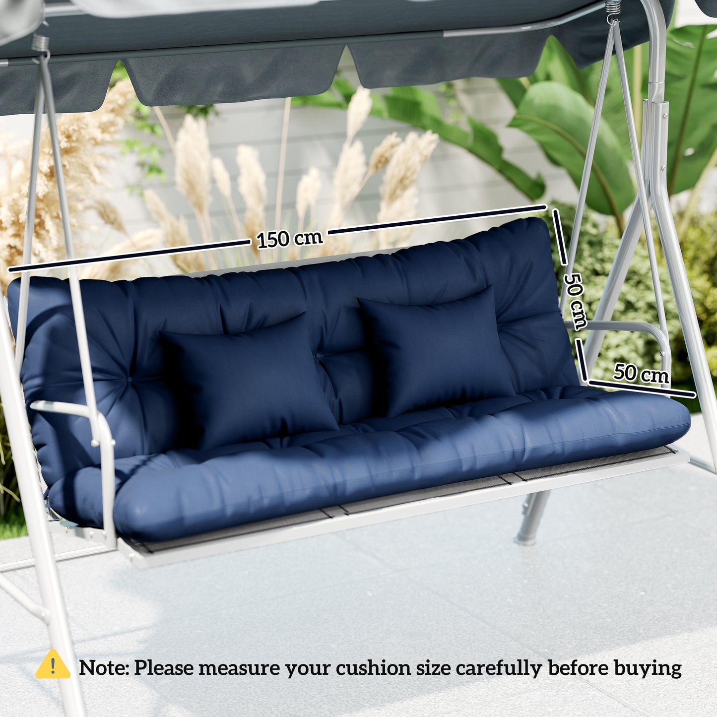 Outdoor Seat Cushions Back Cushion with 2 Pillows