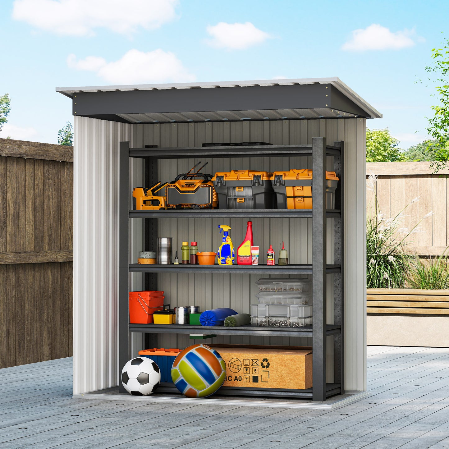 5 x 3ft Garden Storage Shed with Sliding Door