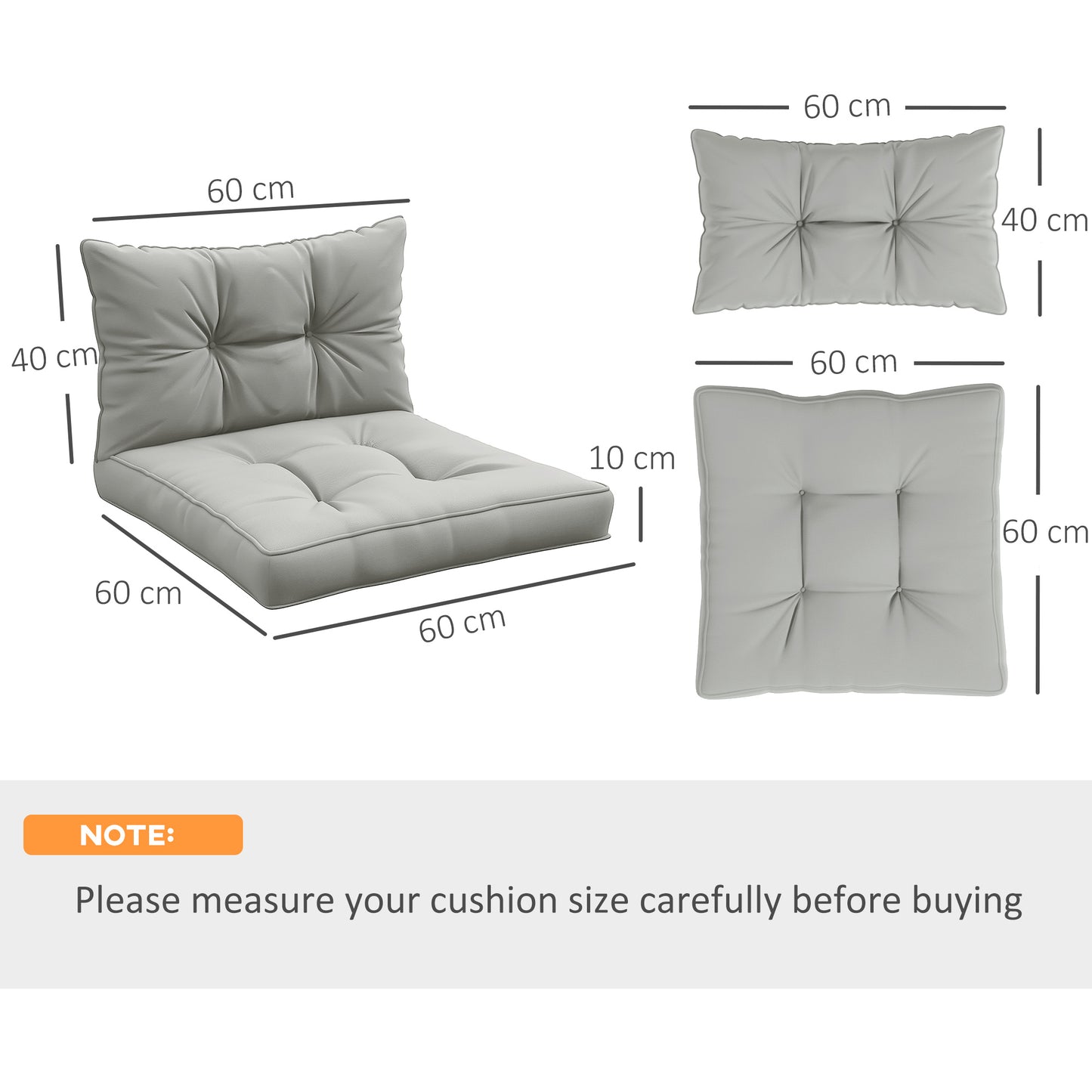 4-Piece Seat Cushions Back Pillows Replacement