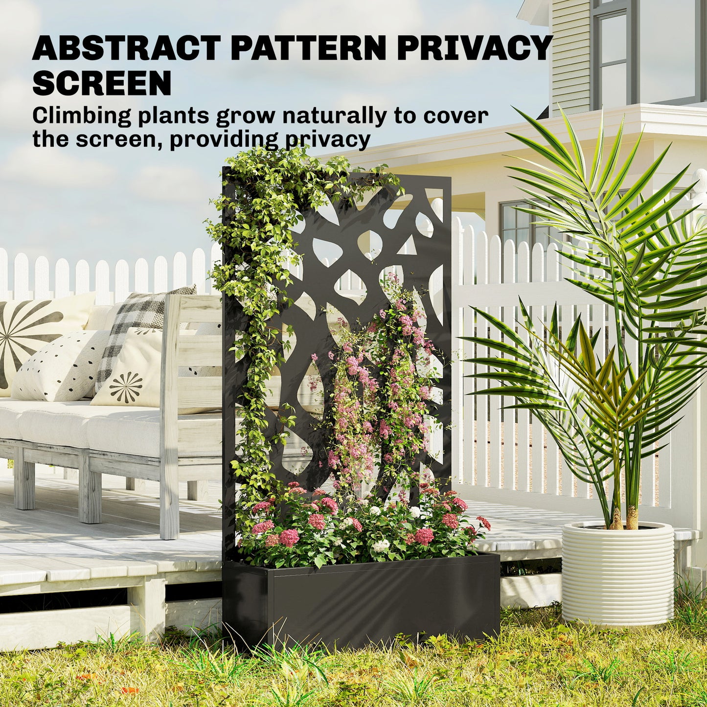Metal Raised Garden Bed with Trellis