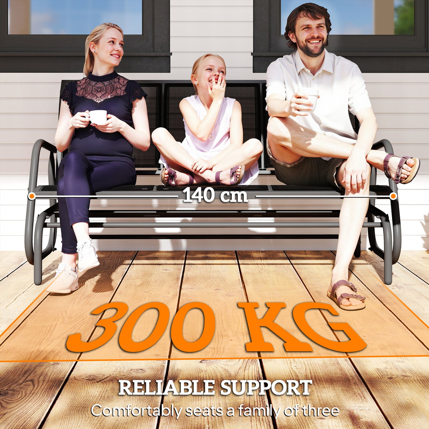 3-Seat Glider Rocking Chair