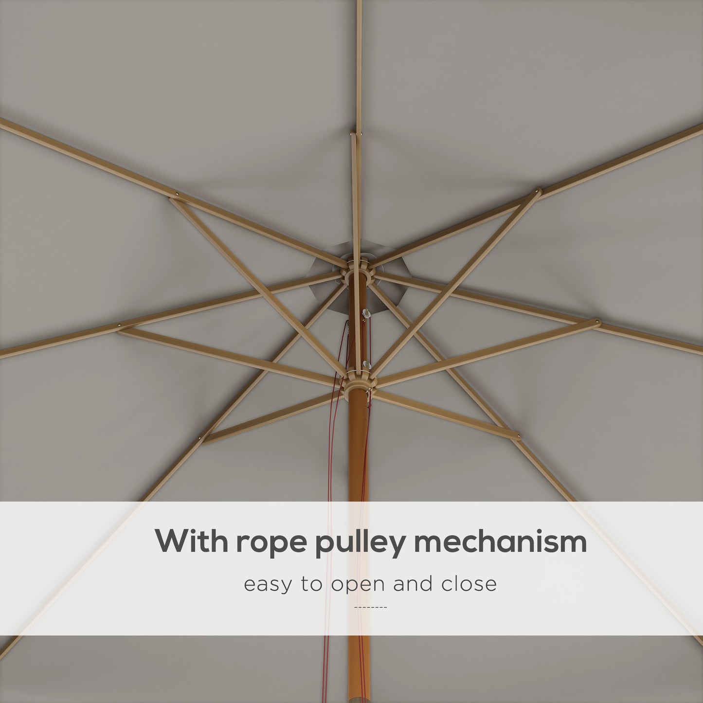 3.3m Elegant Wooden Parasol