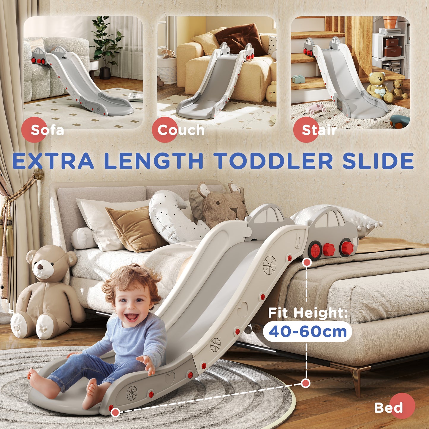 Kids Slide for Bed, Sofa, with Extended Length