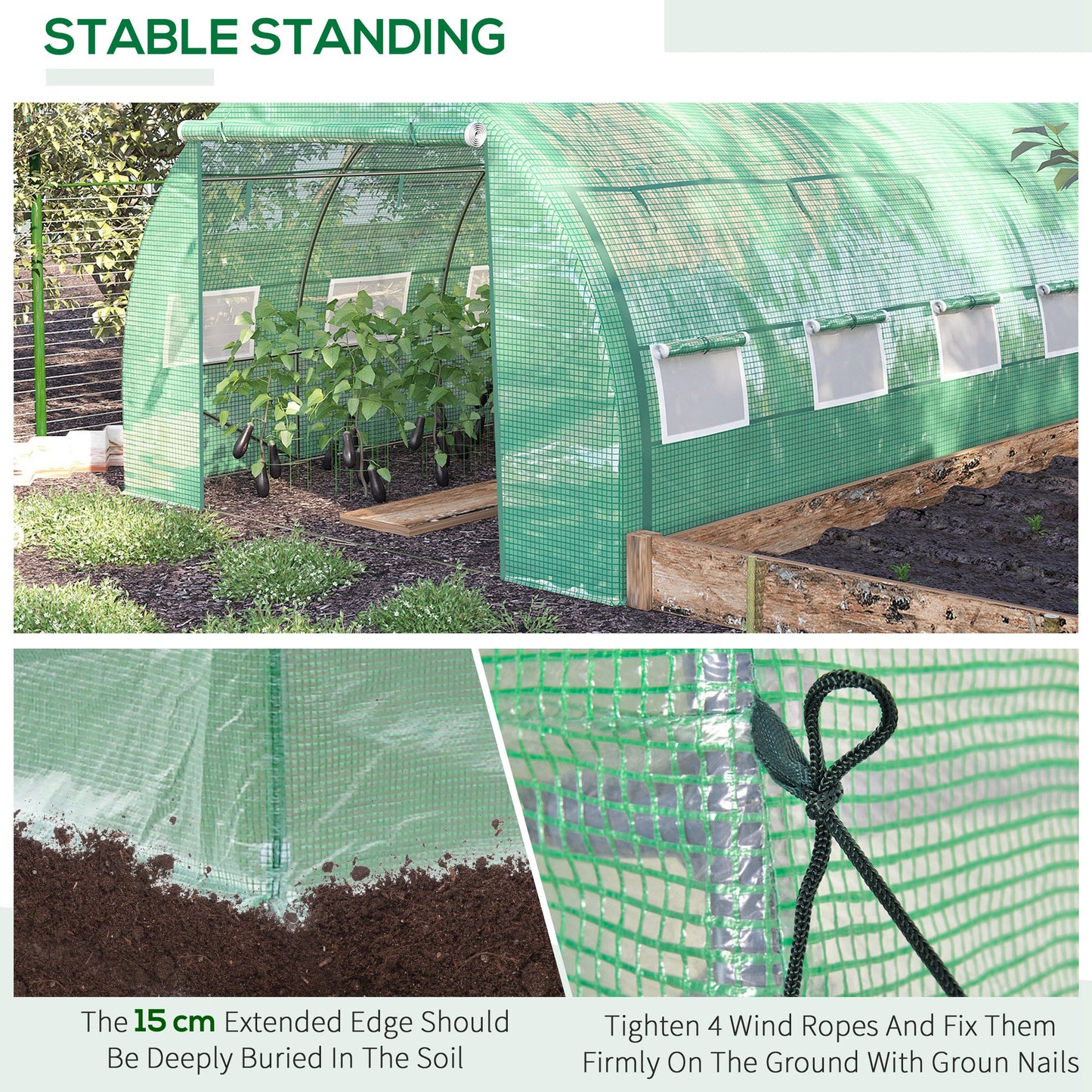 Polytunnel Greenhouse Walk-in Grow House Tent with Roll-up Sidewalls (1)