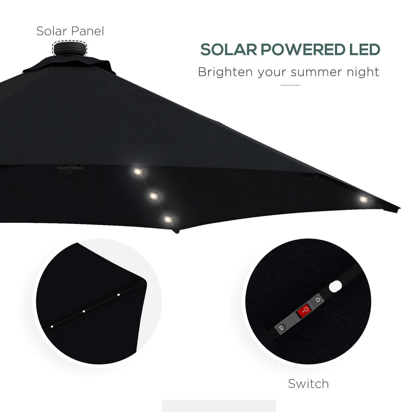 3(m) Solar LED Cantilever Parasol