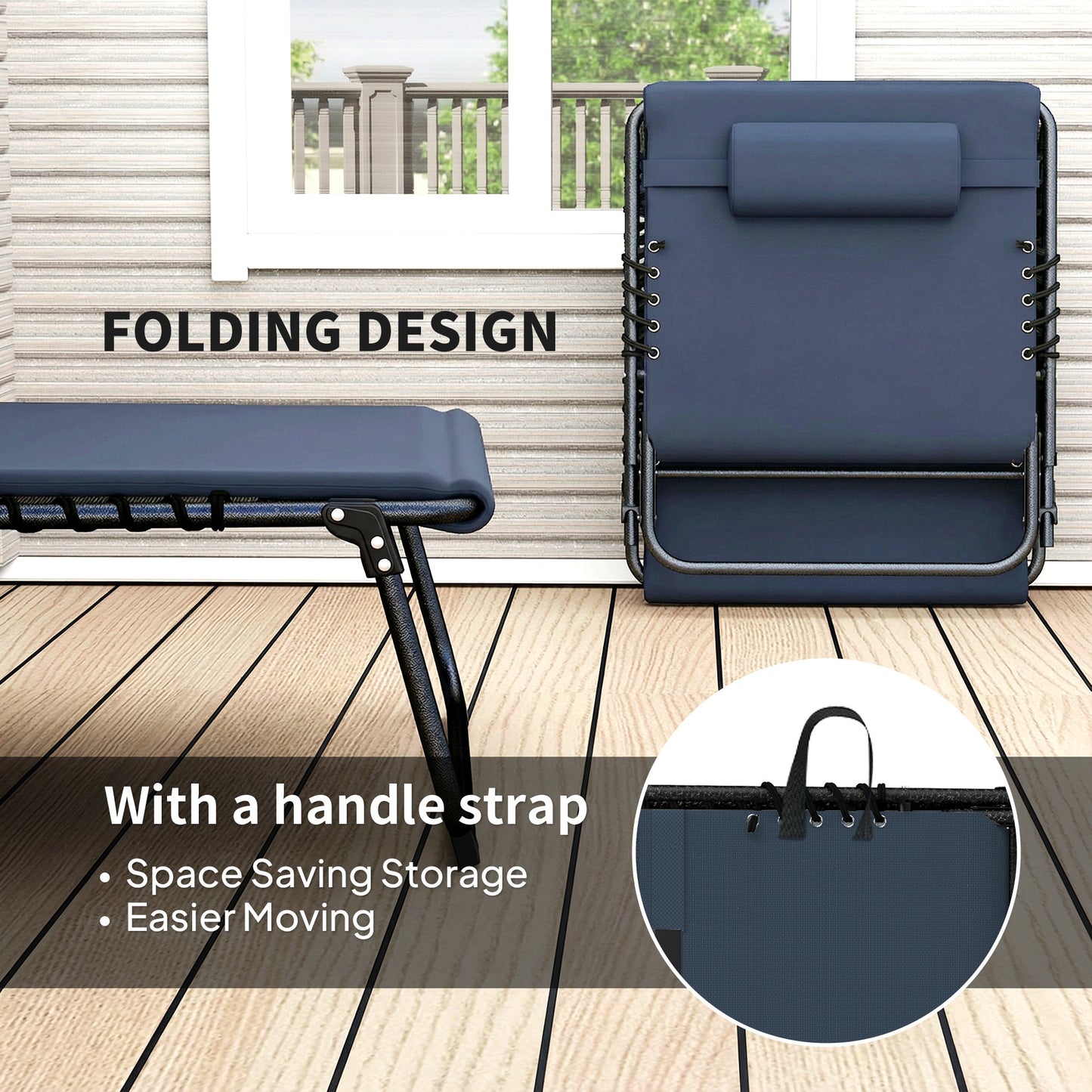 Set of Two Reclining Sun Loungers (7)
