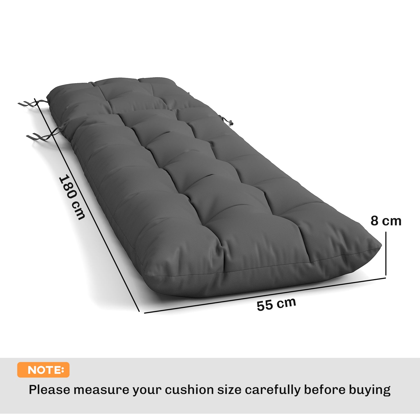 Sun Lounger Cushions Only, Garden Lounge Chair Cushions Set of 2