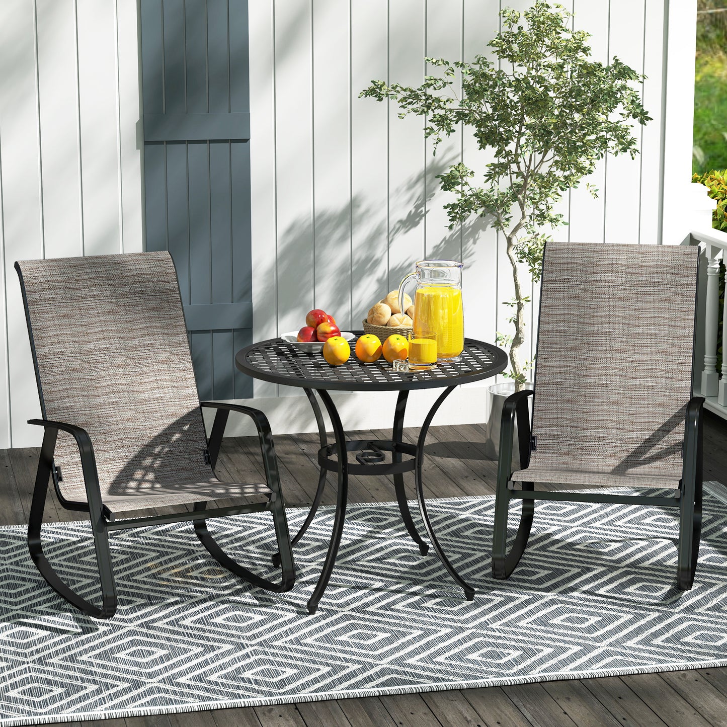 Set of Two Rocking Garden Chairs