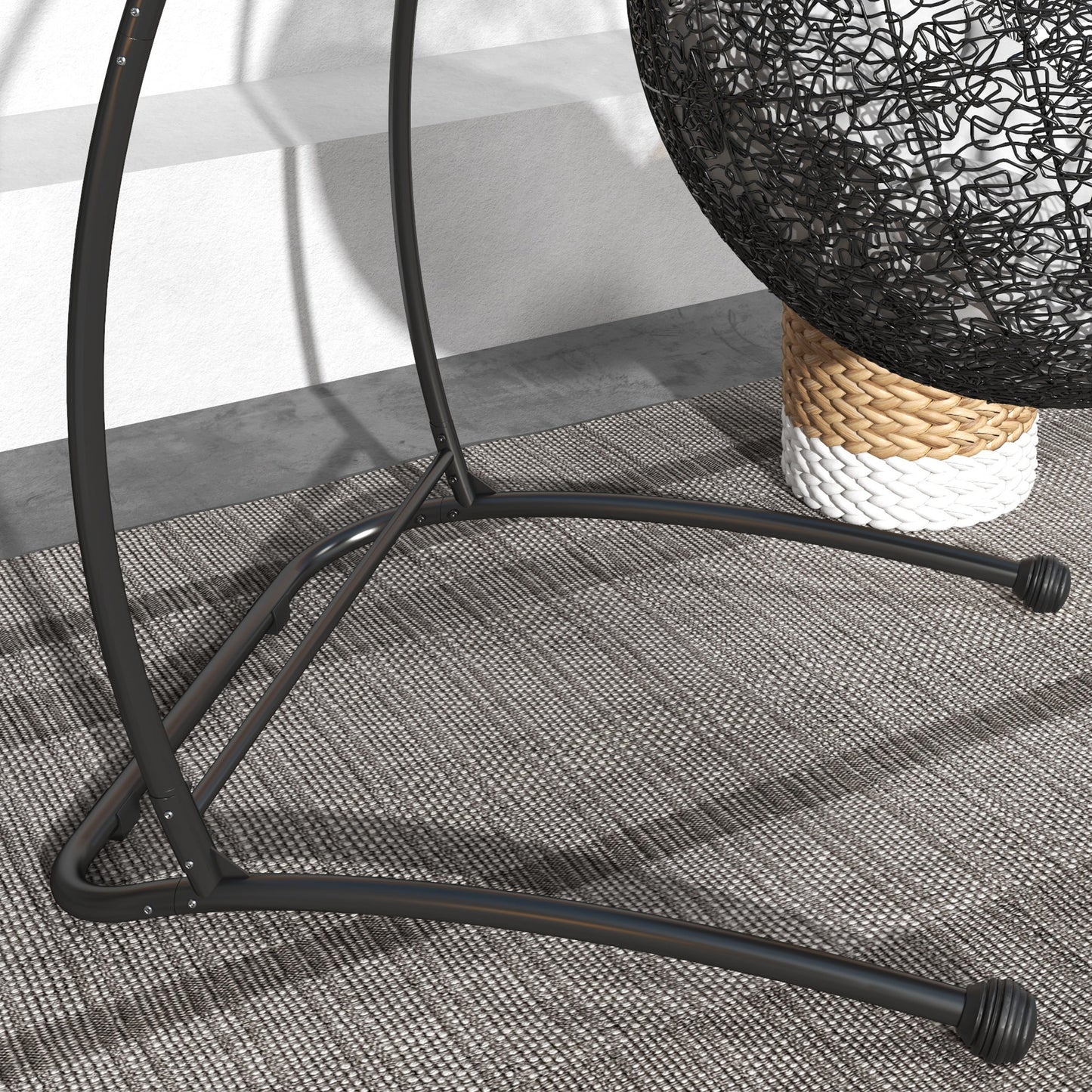 Hammock Chair Stand, C Shape Hanging Heavy Duty Metal Frame Hammock