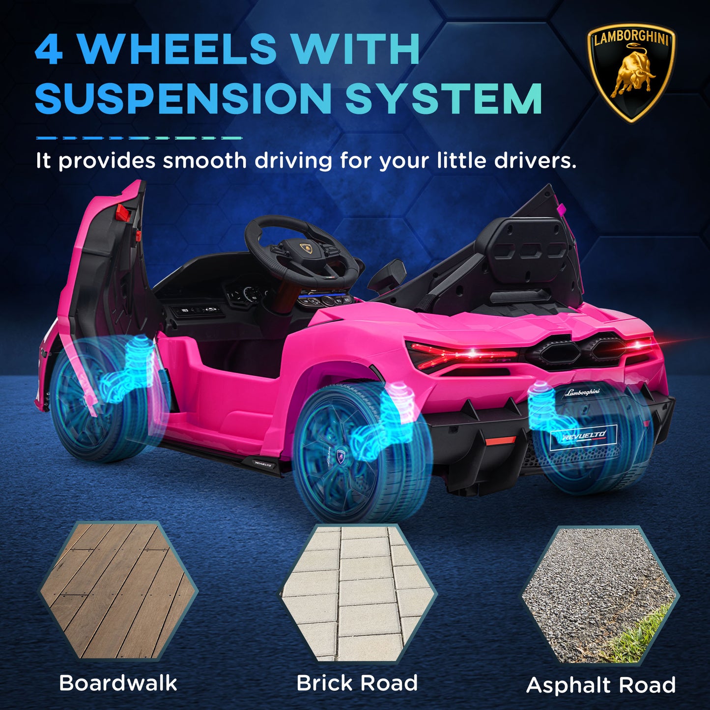 Lamborghini Revuelto Licensed 12V Ride on Car w/ Butterfly Doors