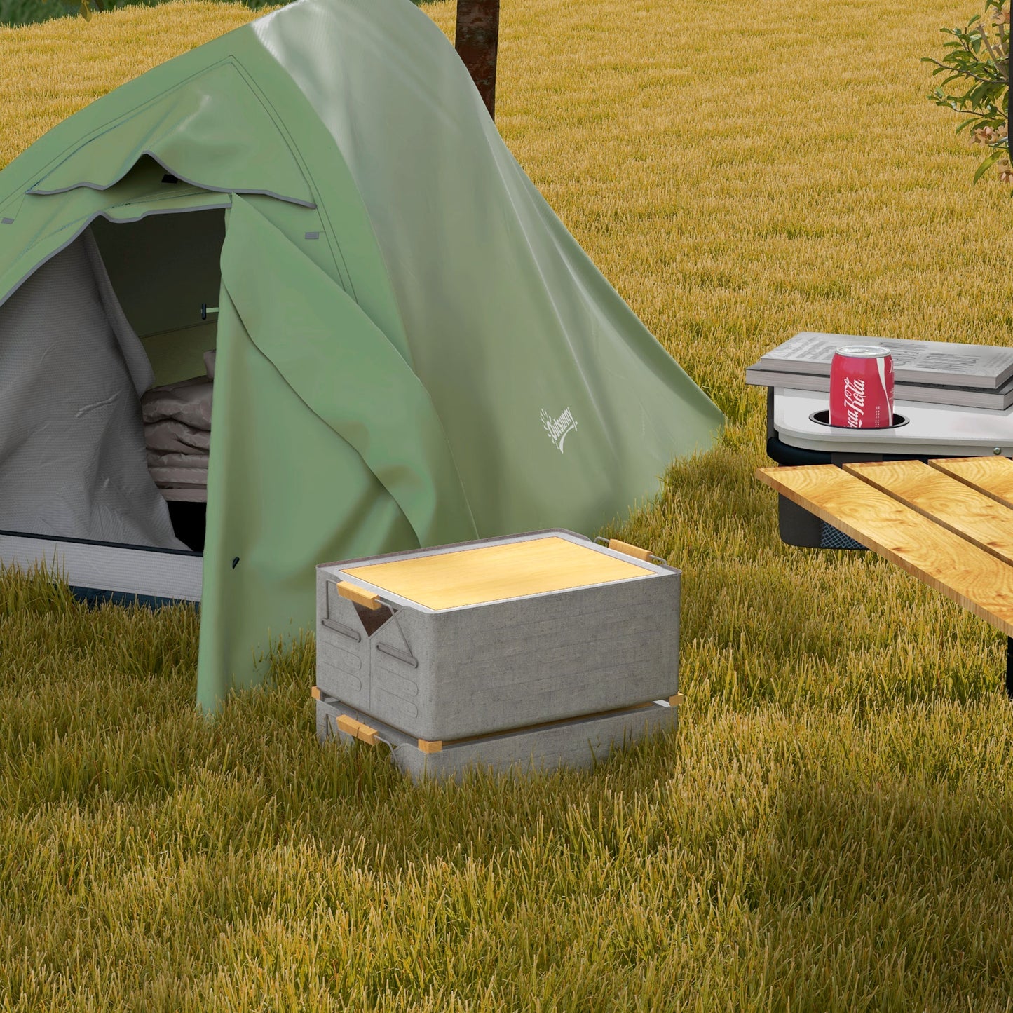 Double Layer Camping Tent, 1-2 Man Backpacking Tent with Carry Bag