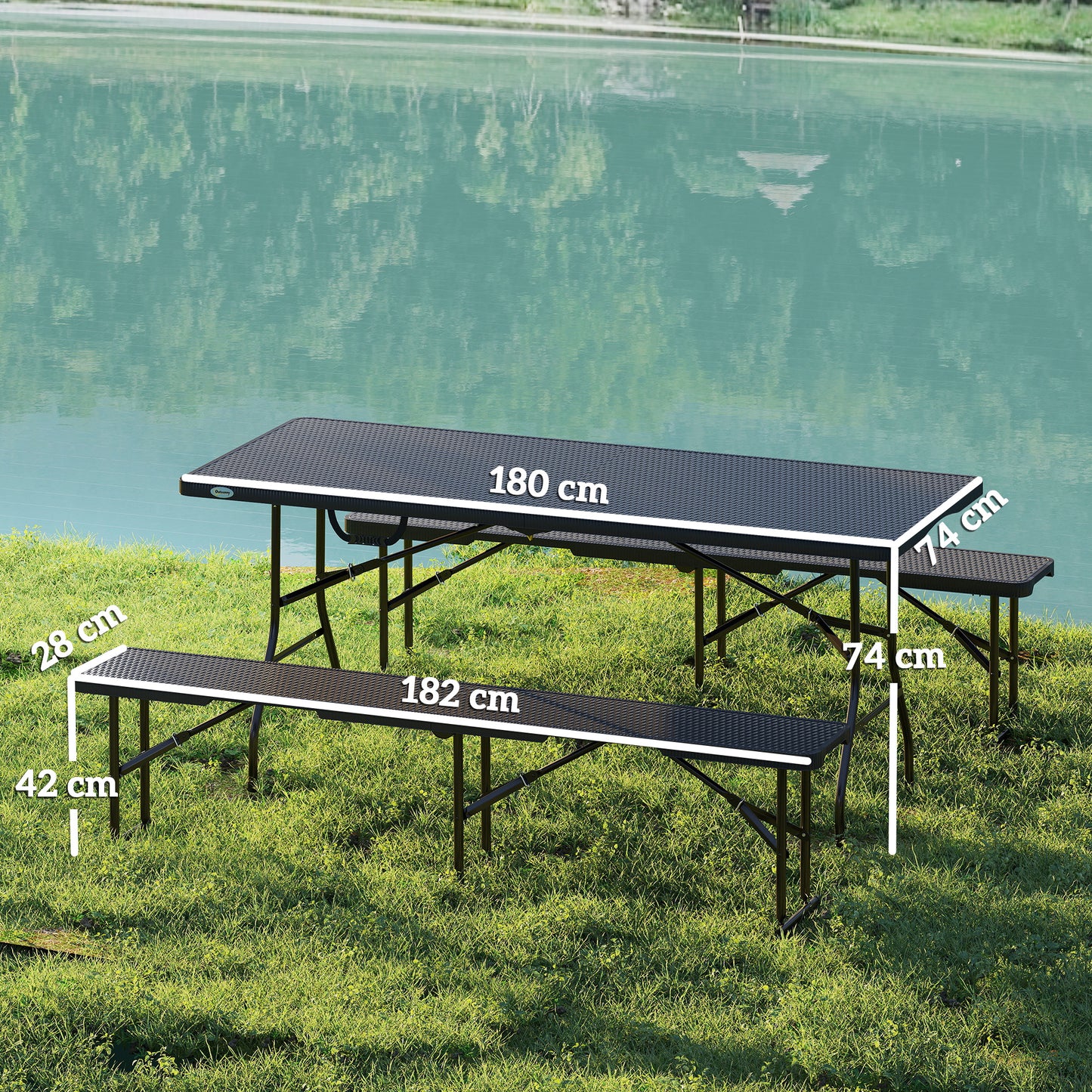 Folding Picnic Table and Bench Set