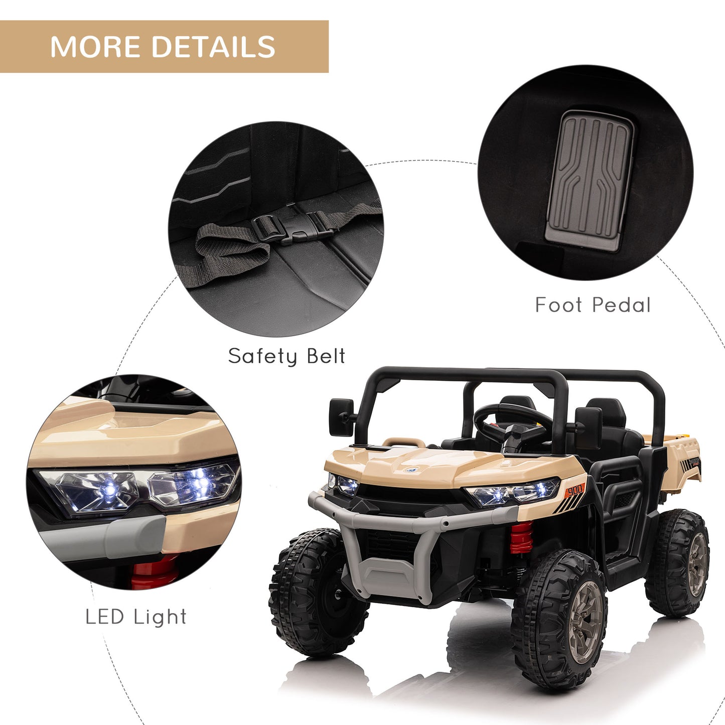 12V 2 Seater Kids Electric Ride-On Car with Electric Bucket