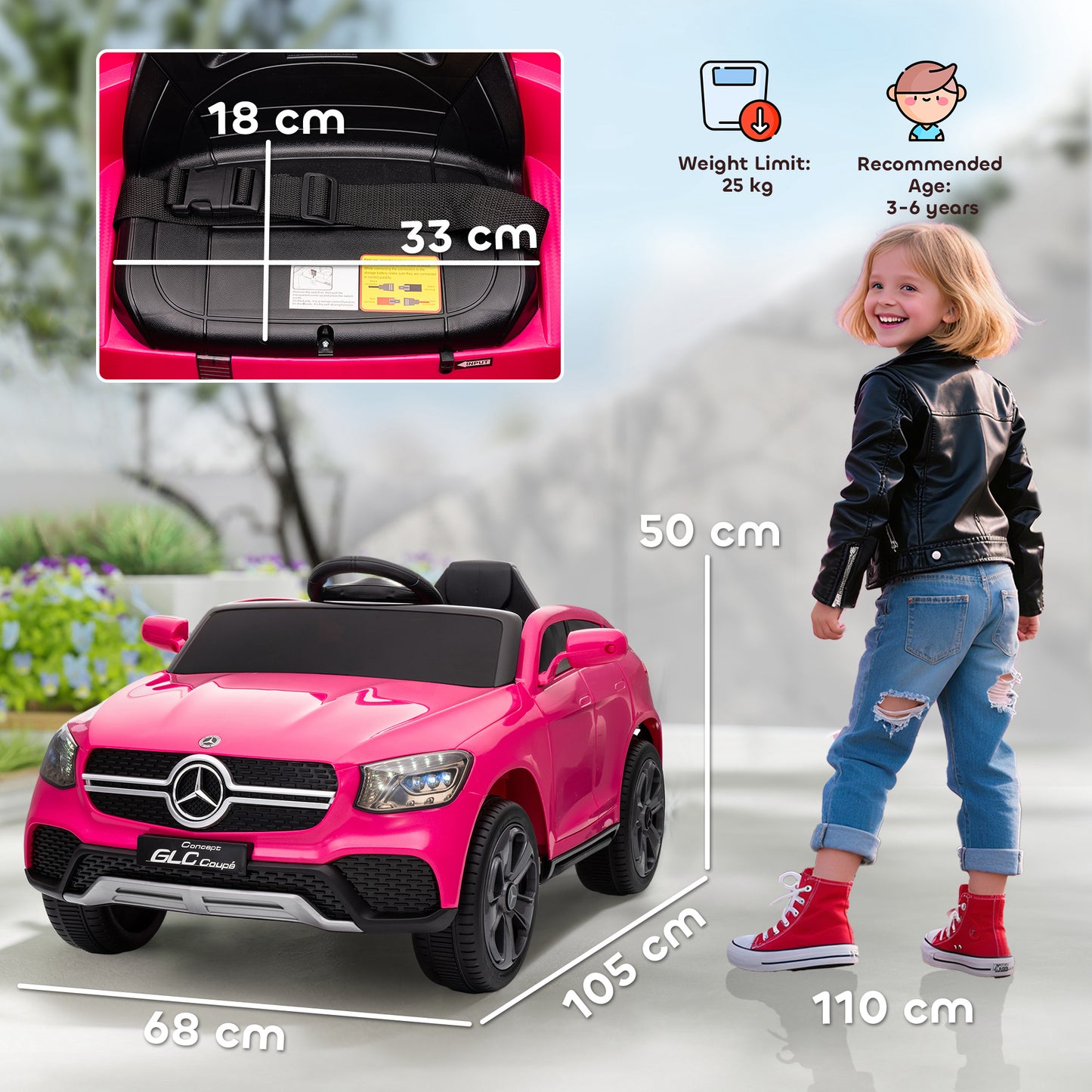 Mercedes-Benz GLC Licensed Kids Ride on Car with Remote Control