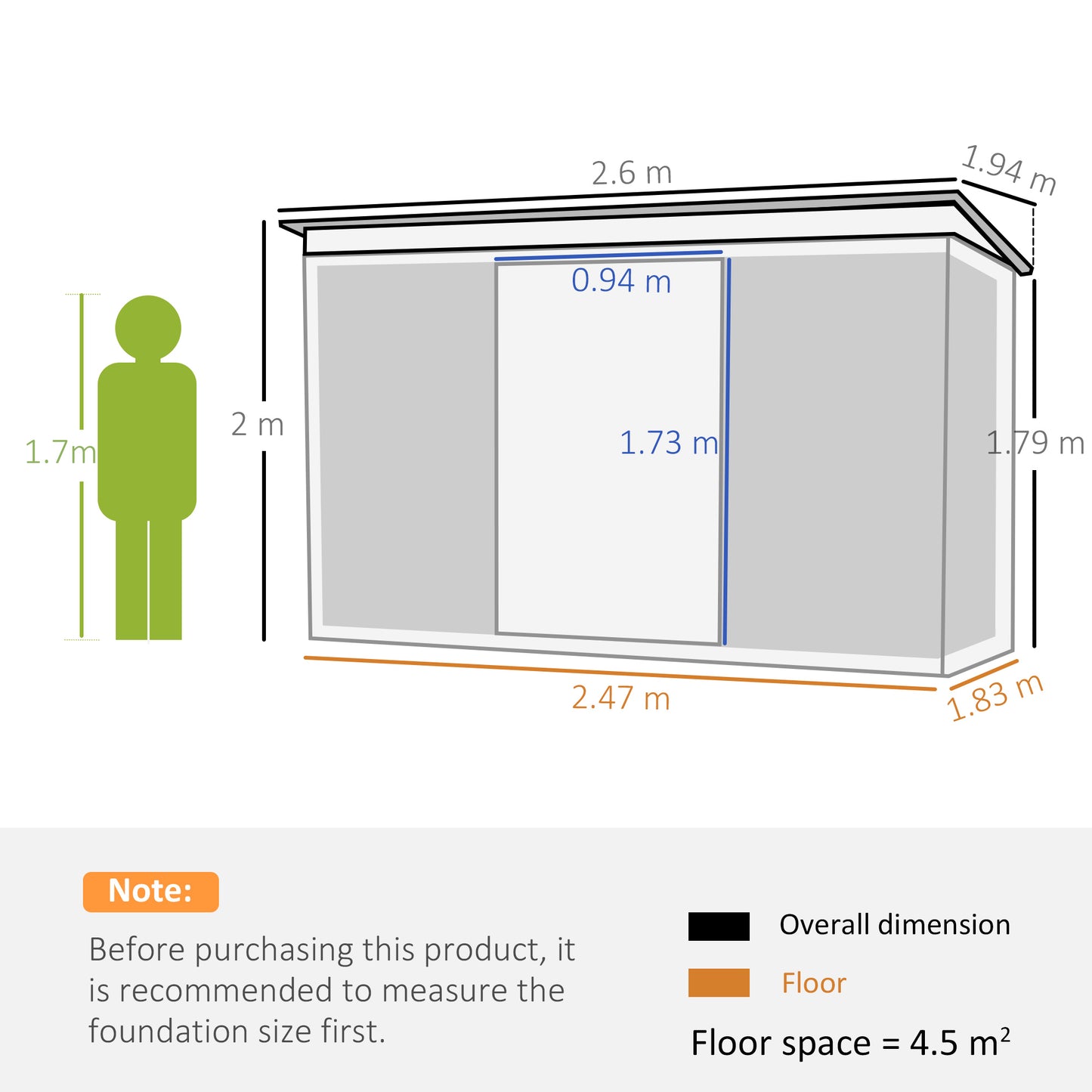 6x8 Metal Garden Shed, Sloped Roof Shed