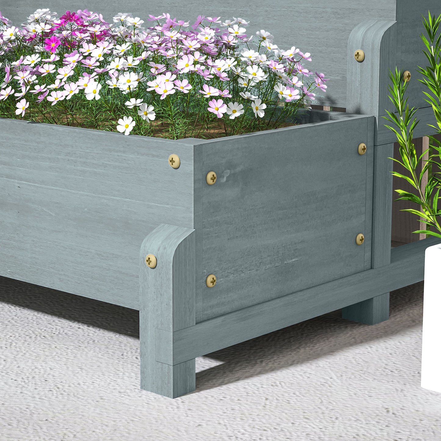 2-Tier Raised Garden Bed with Trellis