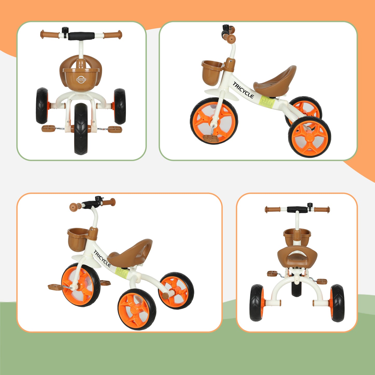 Kids Trike, Toddler Tricycle with Front Basket and EVA Wheels