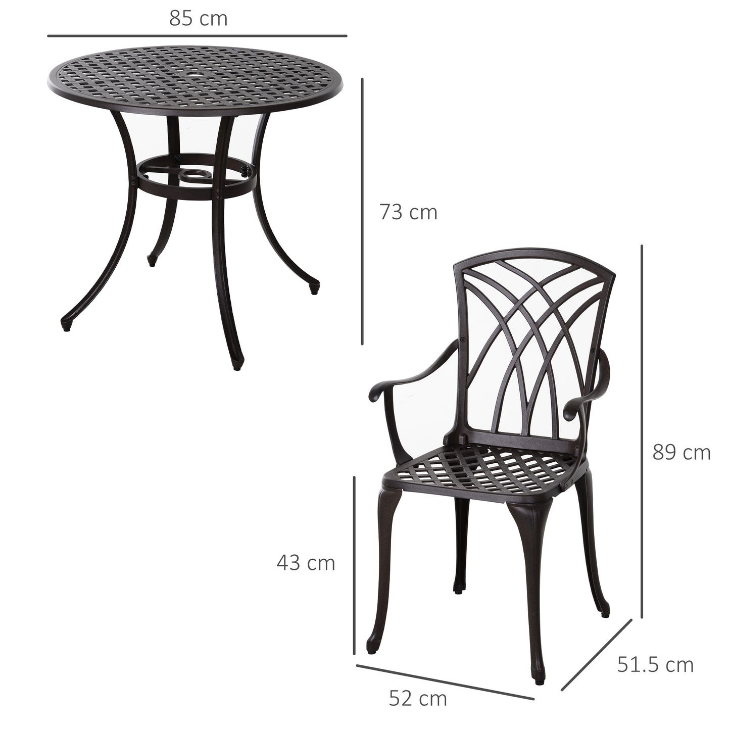 5 Pieces Garden Dining Set for 4