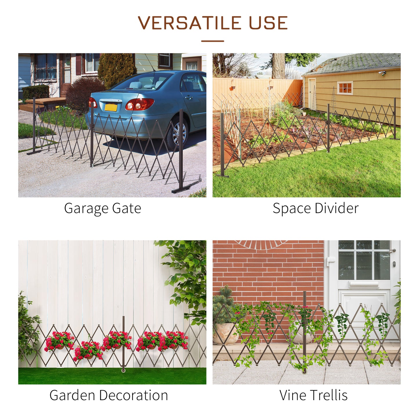 Expanding Trellis Fence Freestanding Movable Fence Foldable Garden