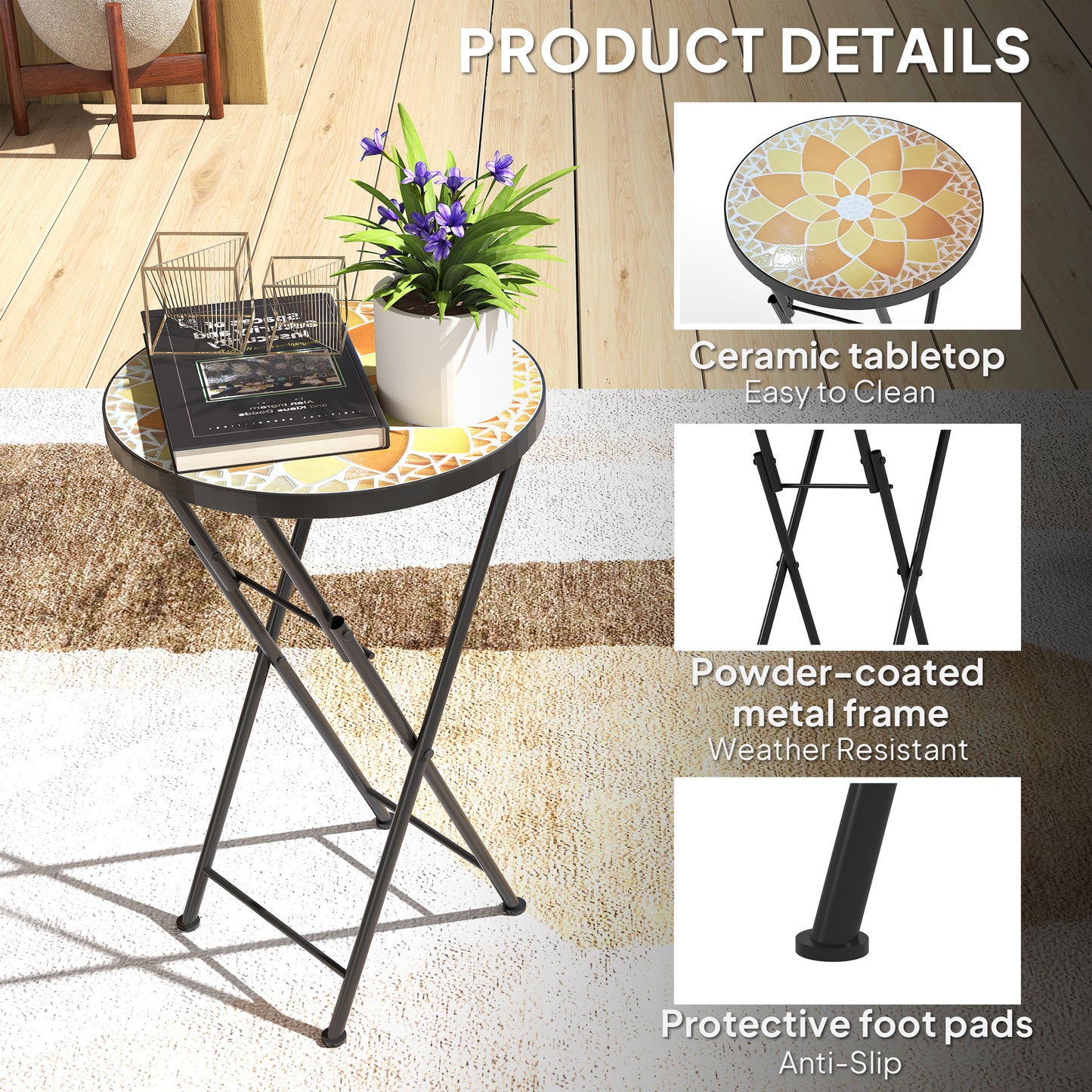 Mosaic Outdoor Garden Table (5)