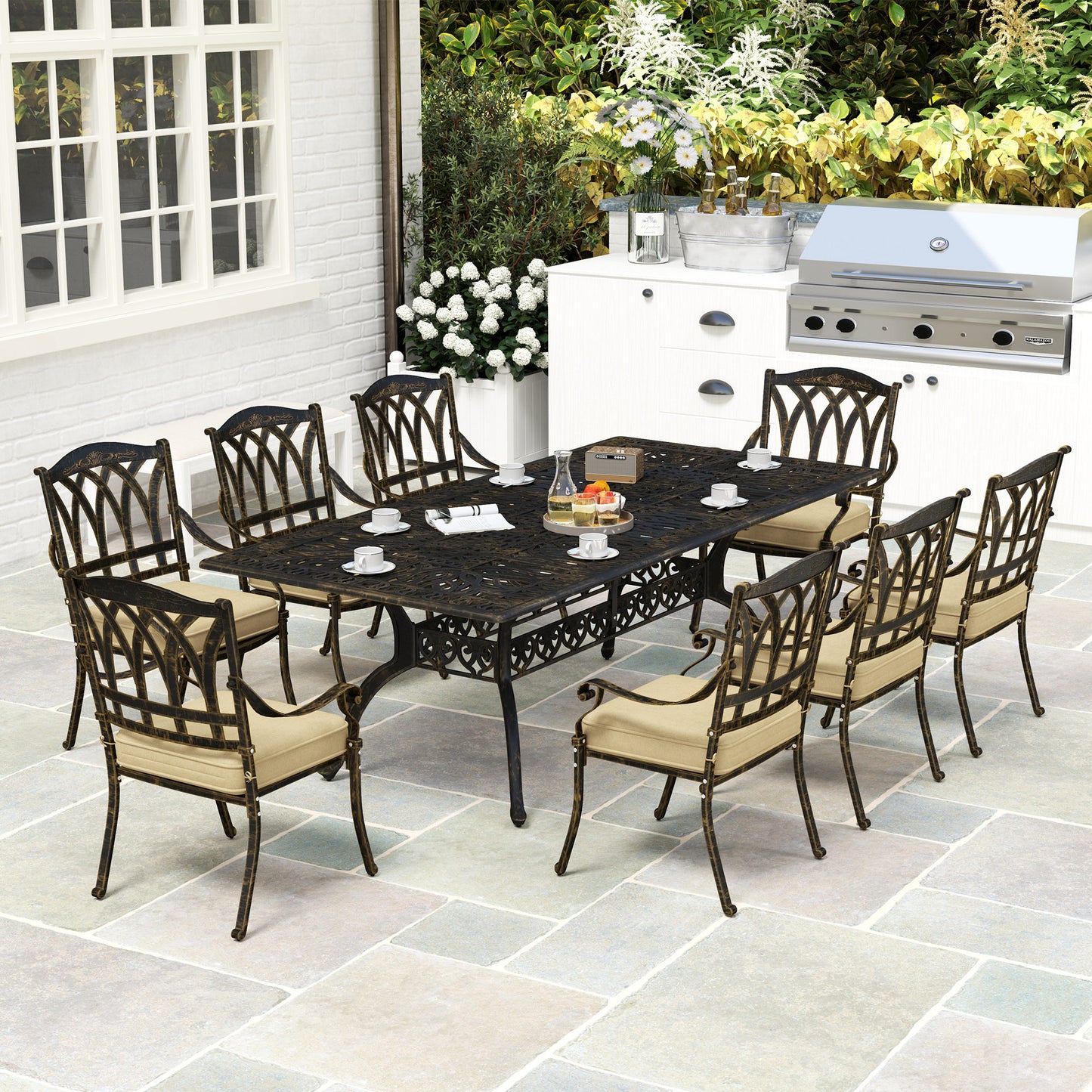 Nine-Piece Cast Aluminium Garden Dining Set