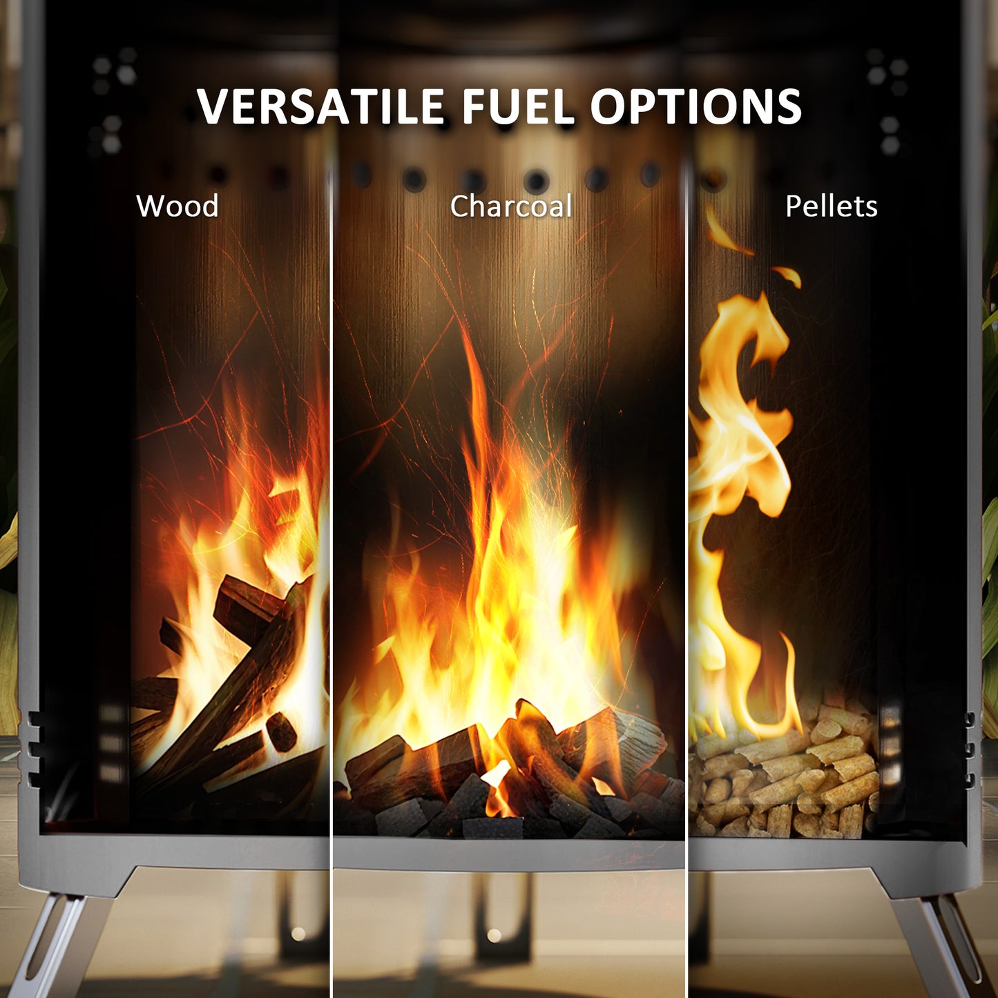 Smokeless Fire Pit, 16 x 16 cm Stainless Steel Portable Wood
