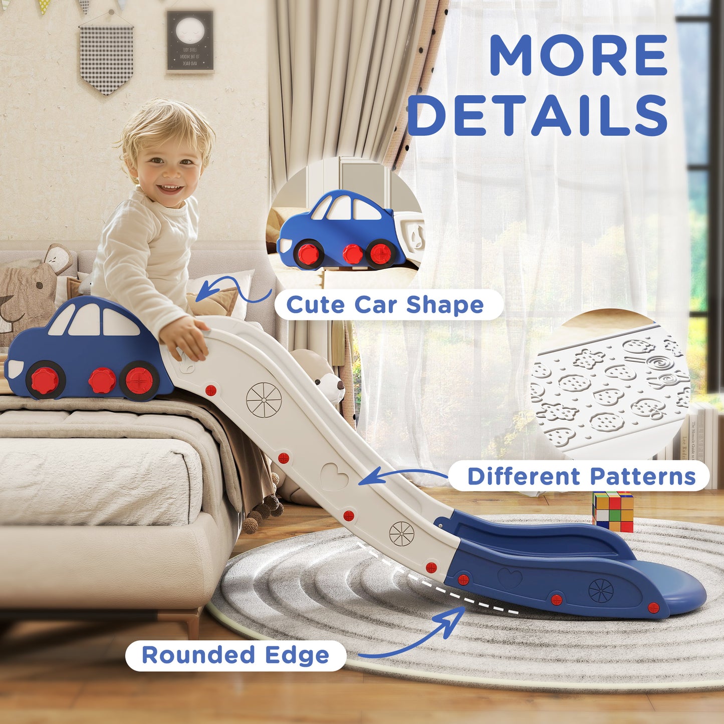 Kids Slide for Bed, Sofa, with Extended Length