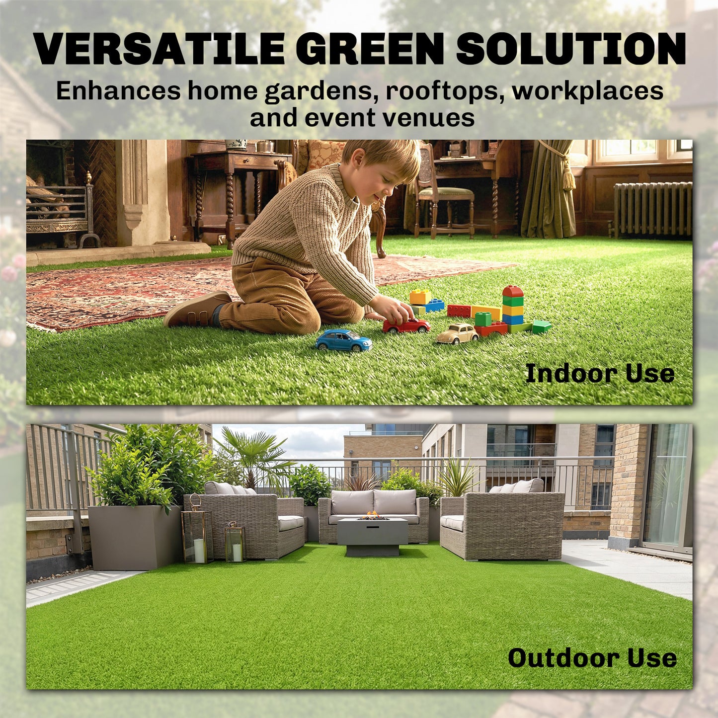 Artificial Grass Turf Low Maintenance Realistic Lawn Pet Turf