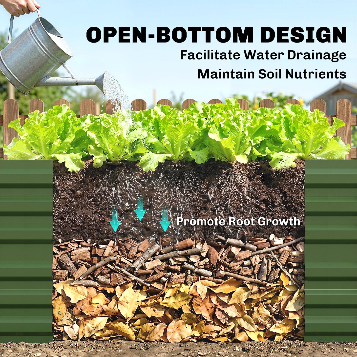 Raised Beds for Garden, Galvanised Steel Outdoor Planters (3)