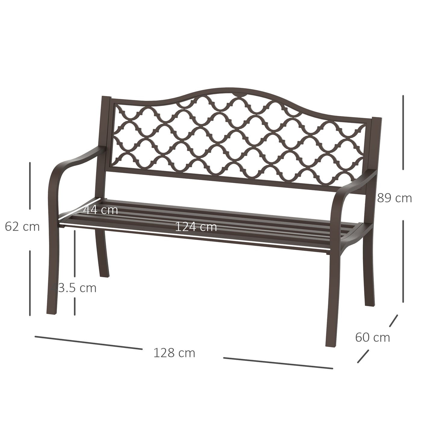 Antique Style Outdoor Cast Iron Front Porch Bench Path Chair Seat